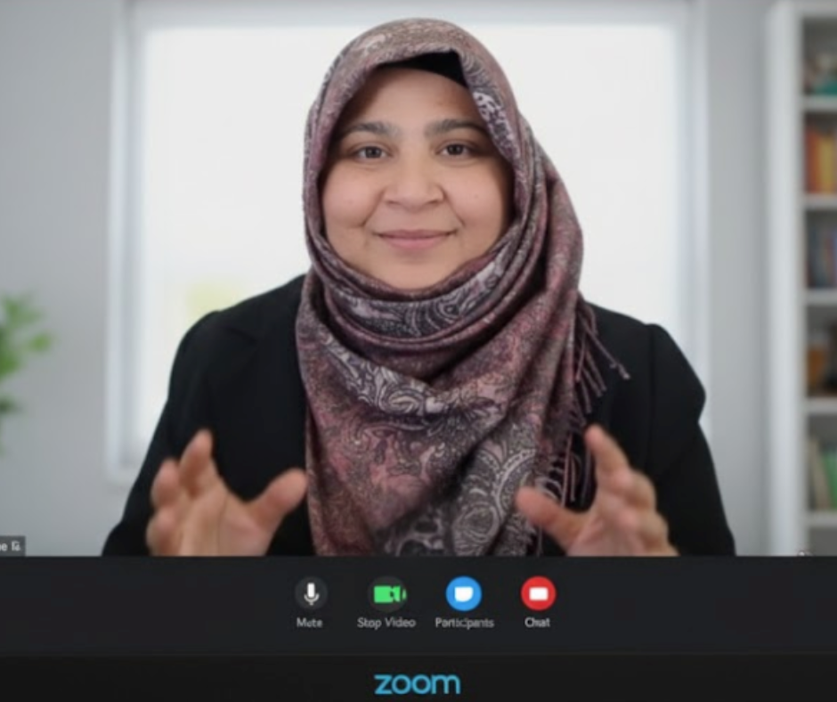 Instructor speaking on video call